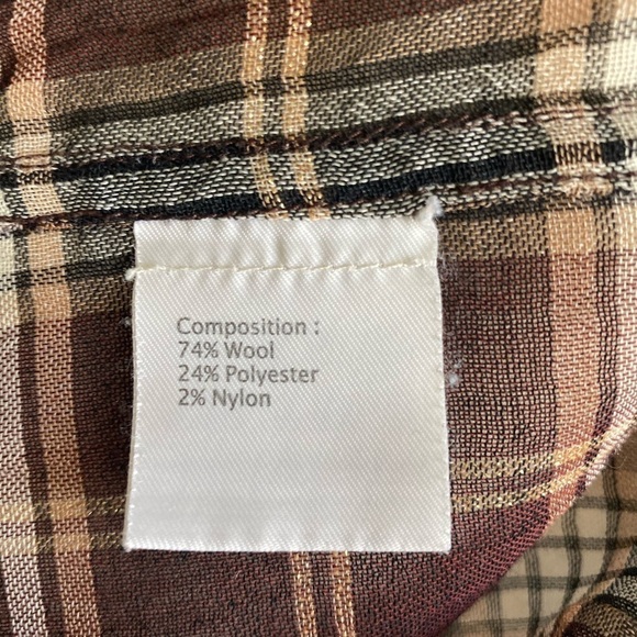 3.1 PHILLIP LIM-BROWN PLAID SEMI SHEER TOP OR MINI DRESS-SIZE 4 - Picture 11 of 11